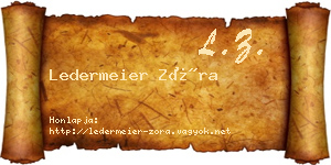 Ledermeier Zóra névjegykártya